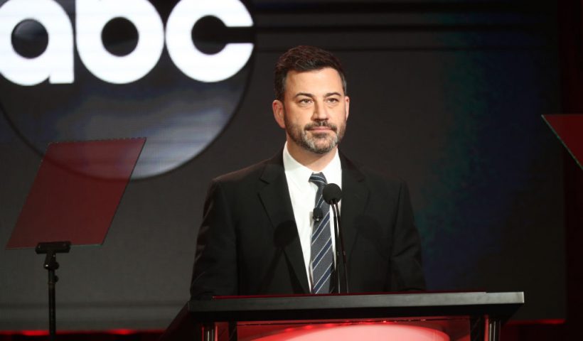 PASADENA, CALIFORNIA - FEBRUARY 05: Jimmy Kimmel speaks during the ABC segment of the 2019 Winter Television Critics Association Press Tour at The Langham Huntington, Pasadena on February 05, 2019 in Pasadena, California. (Photo by Frederick M. Brown/Getty Images)