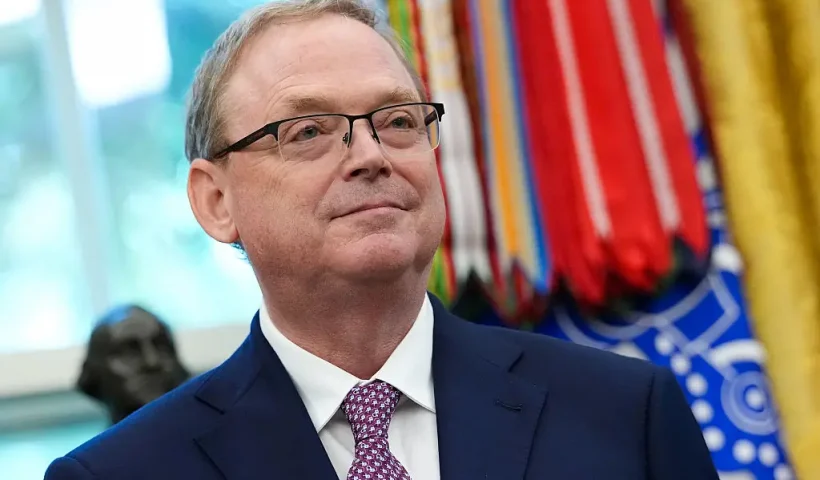 WASHINGTON, DC - SEPTEMBER 05: Director of the National Economic Council Kevin Hassett looks on as U.S. President Donald Trump speaks during a press availability in the Oval Office of the White House on September 05, 2025 in Washington, DC. President Trump detailed his administration's plans to host the 2026 Group of 20 summit of world leaders at his golf course and spa in Doral, Florida. (Photo by Kevin Dietsch/Getty Images)