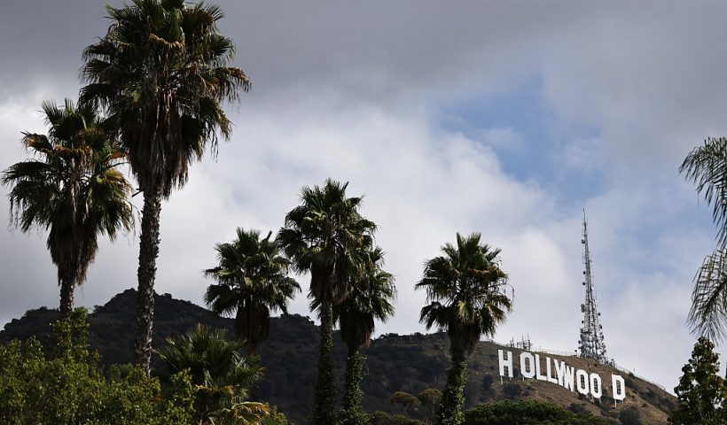 HOLLYWOOD, CALIFORNIA - SEPTEMBER 30: A view of the Hollywood sign on September 30, 2025 in Hollywood, California. President Donald Trump said yesterday he will impose a 100 percent tariff on “'any and all movies that are made outside of the United States”. (Photo by Mario Tama/Getty Images)