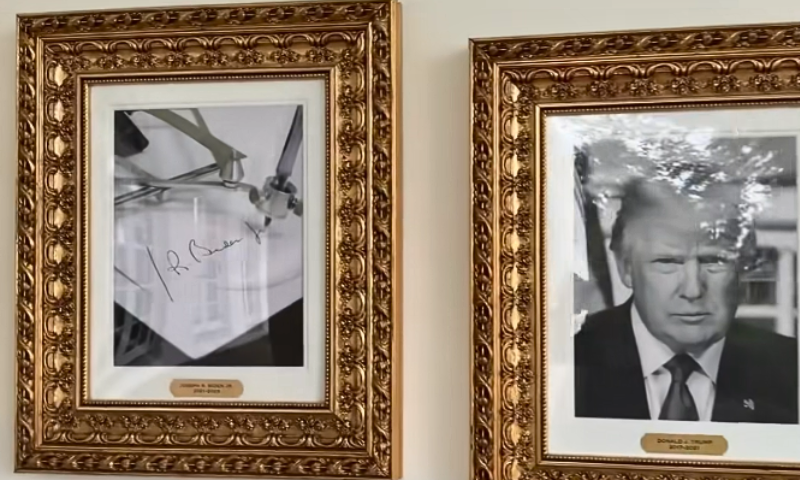 Photo screenshot taken of new addition to “Presidential Walk of Fame.” (Photo via: OAN)