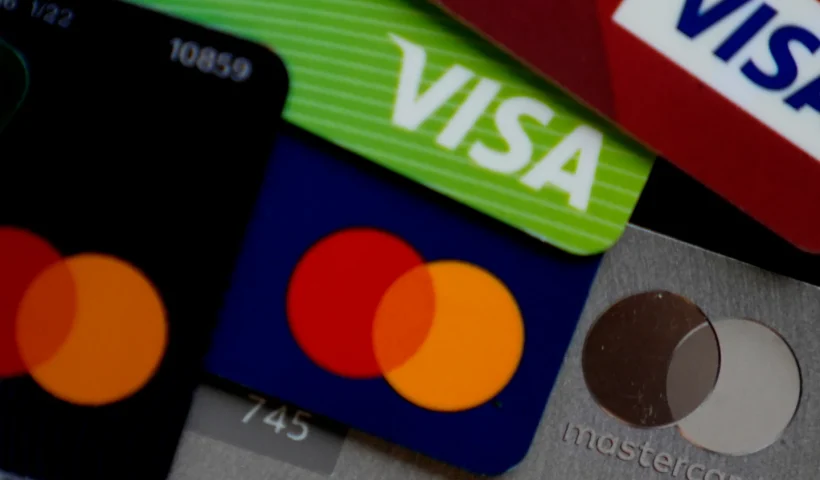 Several VISA and MASTER credit cards are shown in Buffalo Grove, Ill., Feb. 8, 2024. (AP Photo/Nam Y. Huh, File)