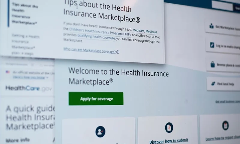 Pages from the U.S. Affordable Care Act health insurance website healthcare.gov are seen on a computer screen in New York on Tuesday, Aug. 19, 2025. (AP Photo/Patrick Sison, File)