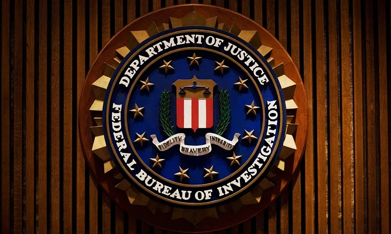 A crest of the Federal Bureau of Investigation is seen 03 August 2007 inside the J. Edgar Hoover FBI Building in Washington, DC. AFP PHOTO/Mandel NGAN (Photo credit should read MANDEL NGAN/AFP via Getty Images)