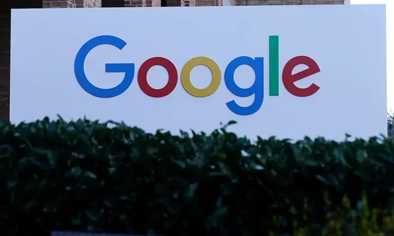 A Google sign is displayed at the company’s office in San Francisco, April 12, 2023. (AP Photo/Jeff Chiu, File)