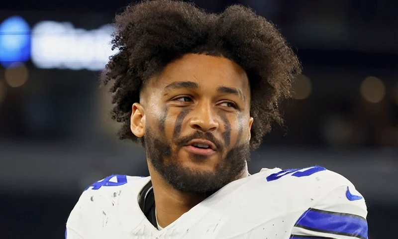 Dallas Cowboys defensive end Marshawn Kneeland (94) walks off the field after a preseason NFL football game against the Baltimore Ravens, Saturday, Aug. 16, 2025, in Arlington, Texas. (AP Photo/Richard W. Rodriguez, File)