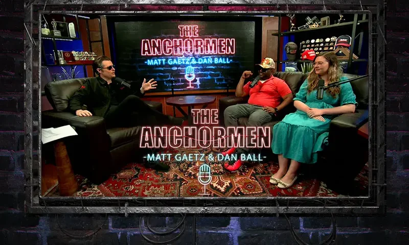 Video still from The Anchormen on One America News Network.